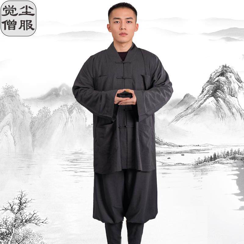 新僧服夏季短褂高档雪尼棉师父和尚衣服男女款透气禅服小褂僧衣套