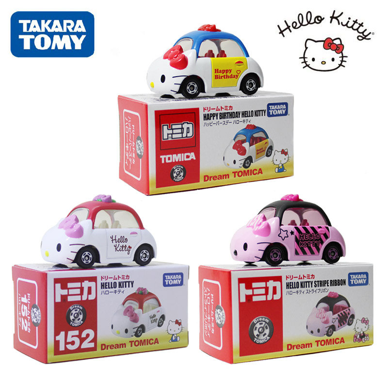 tomy多美卡合金小车模梦之系列hello kitty凯蒂猫限定款女孩玩具