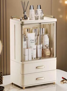 化妆品收纳盒加高抽屉式大容量防尘护肤品口红置物架梳妆台收纳柜