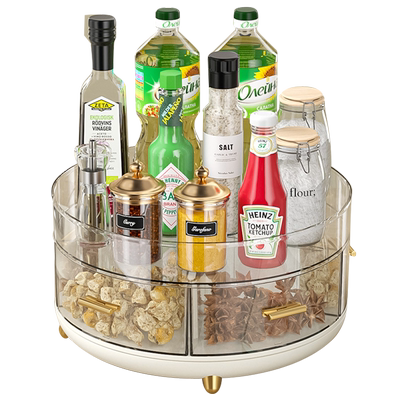双层调料收纳盒可旋转