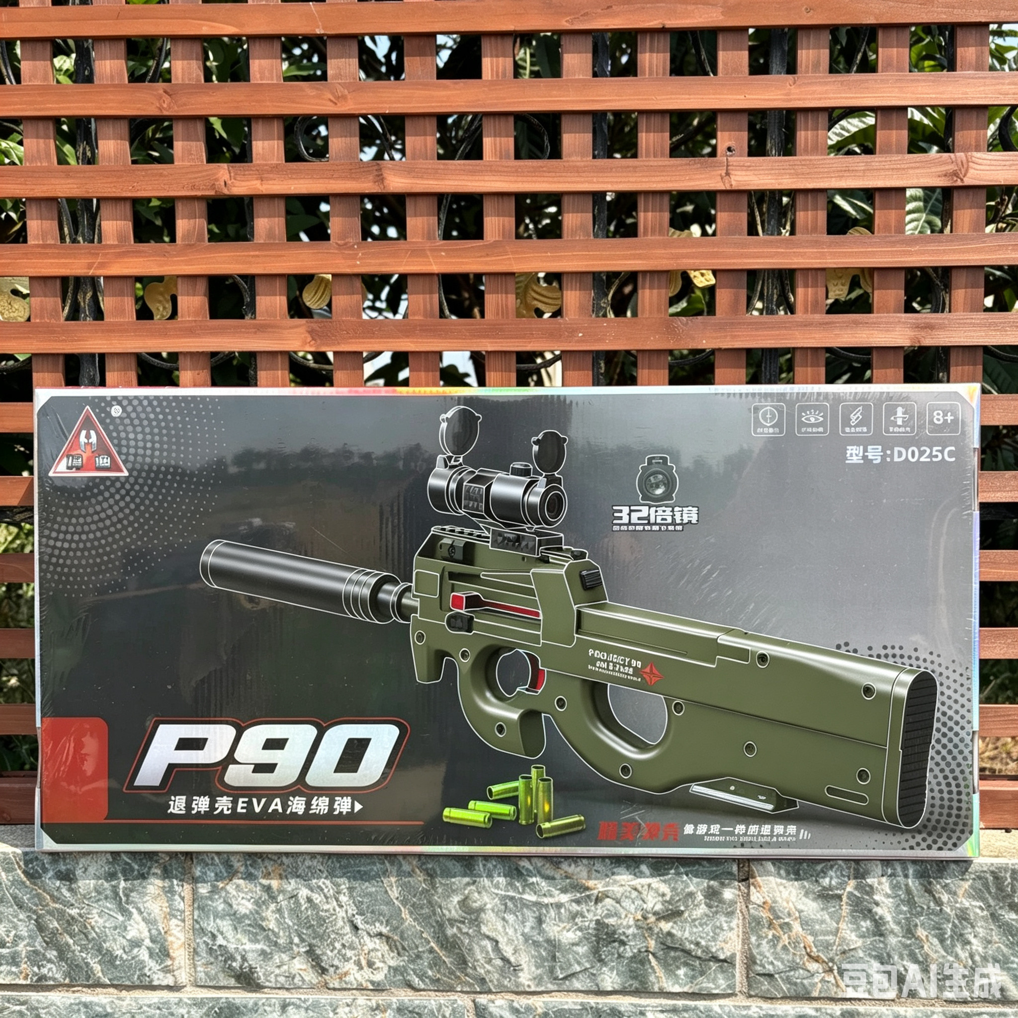悍迪P90精美礼盒海绵软弹枪D025C男孩生日礼物儿童玩具狙击枪步枪图片