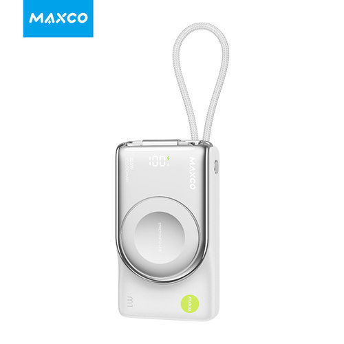 美能格MAXCO 10000mAh移动电源自带type-c伸缩线充电宝M1小相机款