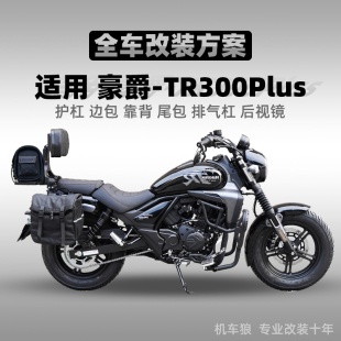 适用豪爵TR300plus护杠改装件保险杠防水快拆边包折叠靠背尾箱包