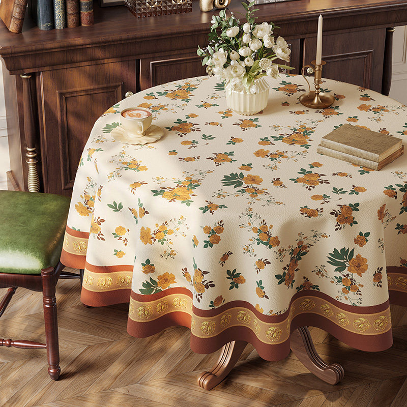 圆桌桌布防水防油免洗2024新款家用圆形桌布轻奢高级感布艺桌布,居家布艺,桌布,淘宝优惠券,粉丝福利购,淘宝优惠卷
