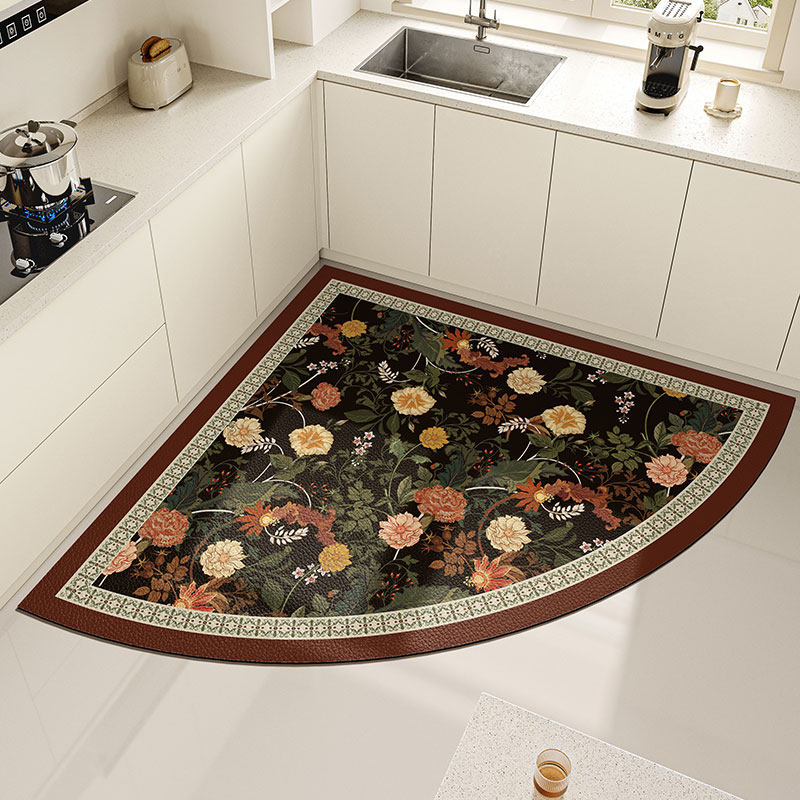 厨房硅藻泥地垫扇形免洗可擦防油防水防滑轻奢高级感脚垫美式地毯,居家布艺,厨房地垫,淘宝优惠券,粉丝福利购,淘宝优惠卷