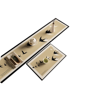 茶席轻奢高级感硅藻泥吸水茶桌垫茶台专用茶杯垫中间长条茶桌垫布