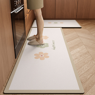 pvc厨房防滑防油地垫专用可擦免洗高端地毯耐脏防水家用皮革脚垫