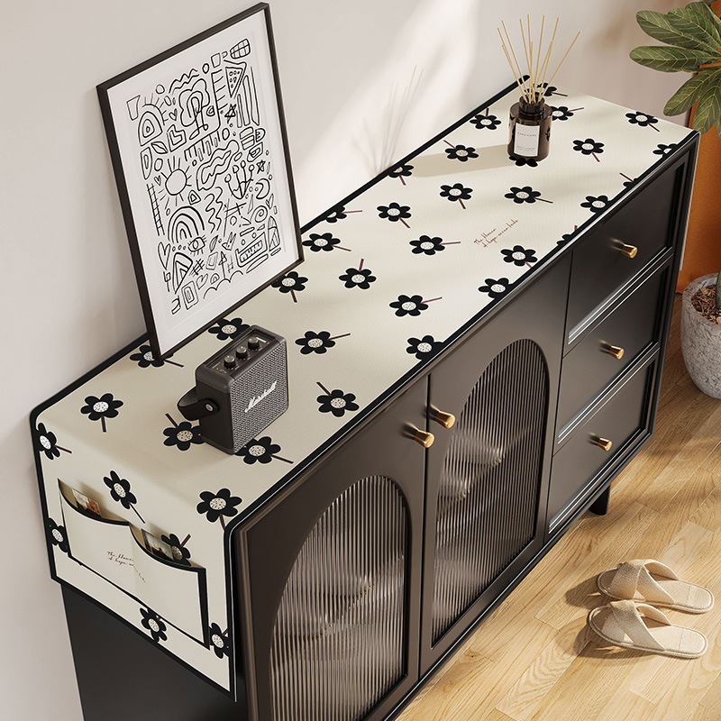 电视柜桌布布艺长条装饰防尘盖布餐边柜五斗柜遮灰布客厅茶几台布