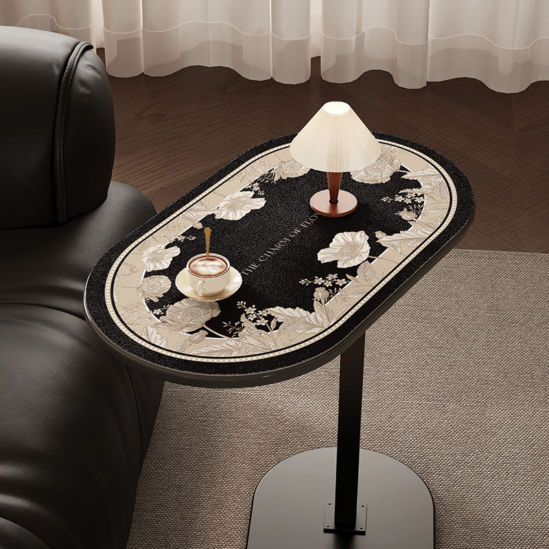 边几桌垫美式椭圆形茶几桌布皮革防水防油免洗轻奢高级感桌面垫子