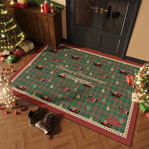 圣诞节入户地垫装饰品布置地毯垫子大门口脚踏垫商场圣诞氛围布置