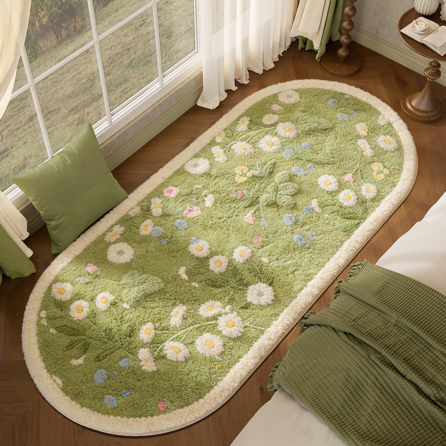 法式田园风卧室床边毯轻奢高级感家用房间地毯主卧仿羊绒加厚地垫,居家布艺,地毯,淘宝优惠券,粉丝福利购,淘宝优惠卷