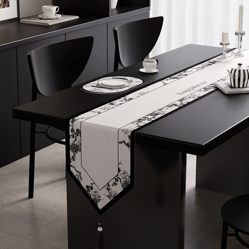 法式桌旗轻奢高端茶几餐桌长条桌布现代简约电视柜斗柜盖布高级感