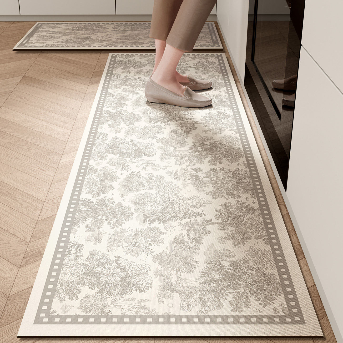 法式硅藻泥厨房专用地垫防滑防油耐脏吸水脚垫长条地垫毯2025新款