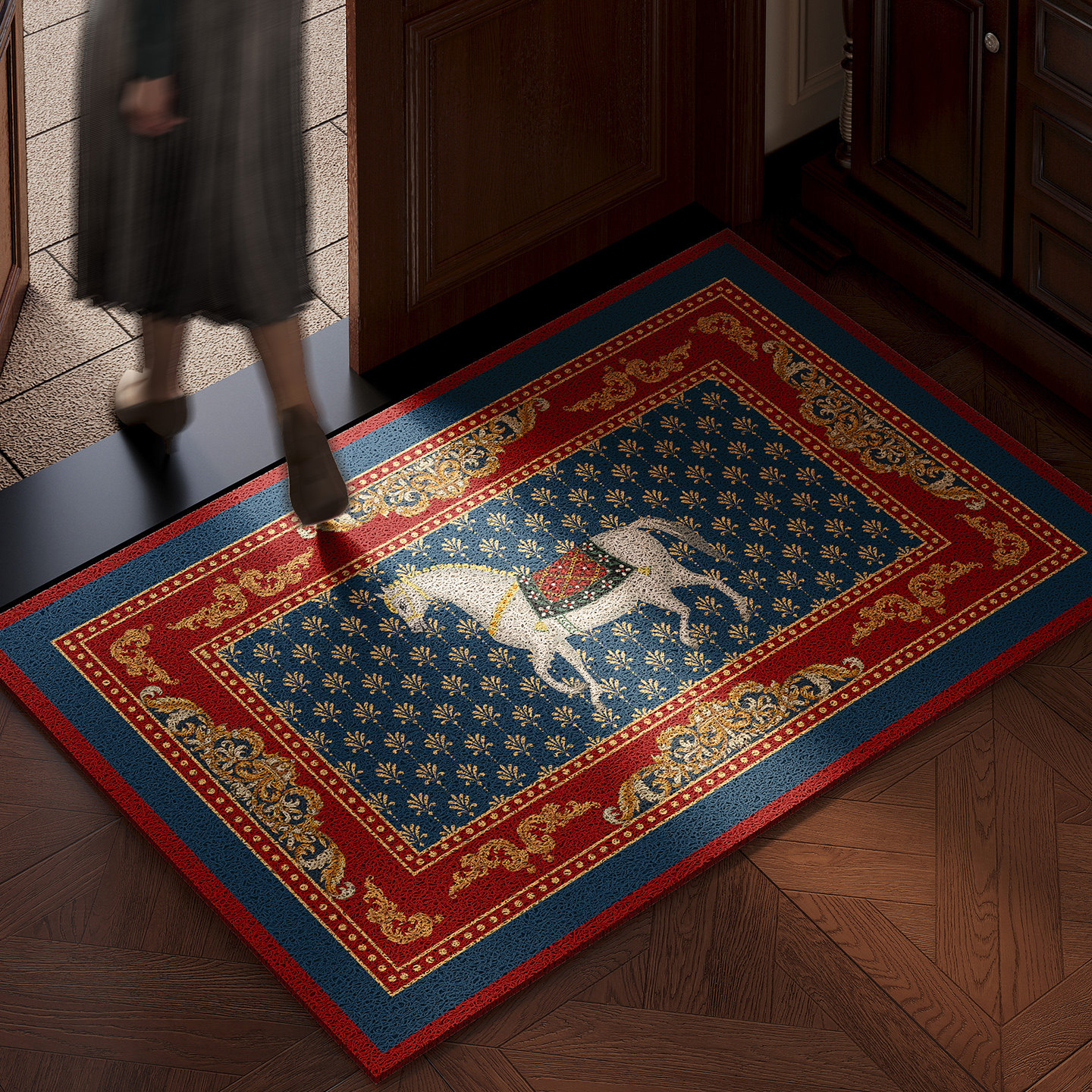 复古马入户门地垫2026新款pvc可擦免洗脚垫防滑耐磨玄关门口地毯,居家布艺,入户地垫,淘宝优惠券,粉丝福利购,淘宝优惠卷
