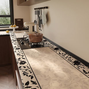 中古风厨房台面沥水垫吧洗漱台防水防油软垫灶台防烫耐高温厨柜垫