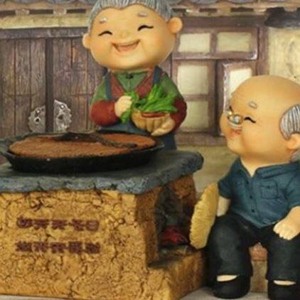 天长地久装饰送老夫老妻金婚礼品长辈贺礼婚房白瓷工艺品新婚摆件