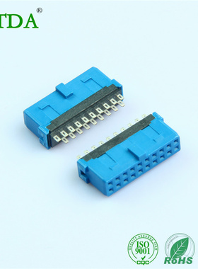 usb3.0 IDC 20pin母座夹板式机箱插座20p排针间距2.0母座焊线式