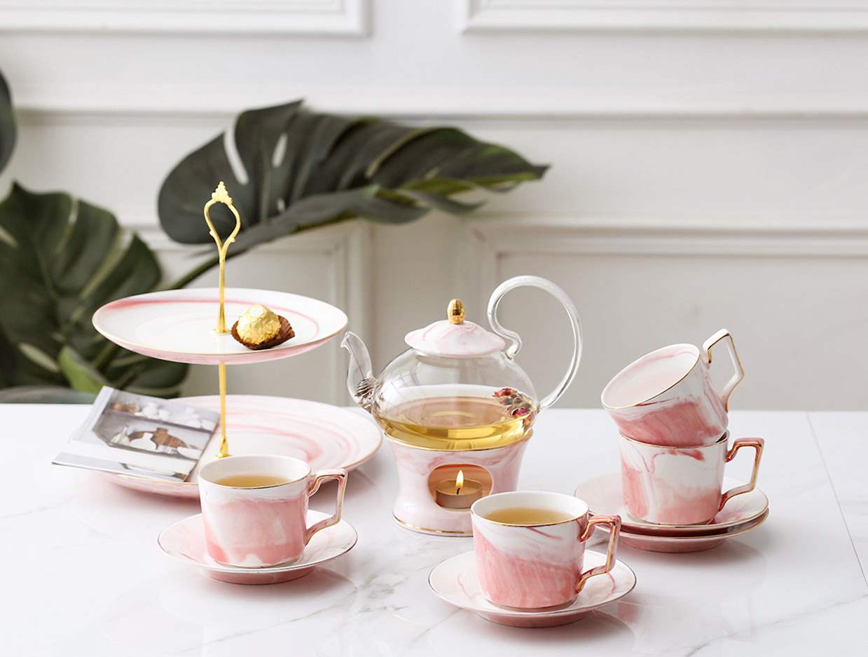 下午茶茶壶陶瓷北欧大理石玻璃煮花丹麦水果壶套装英式加热花茶具|ruв категории посуда, чайный сервиз, цветы и чайный сервиз - от Buy2taobao.com для оказания профессиональной услуги покупки агента Taobao