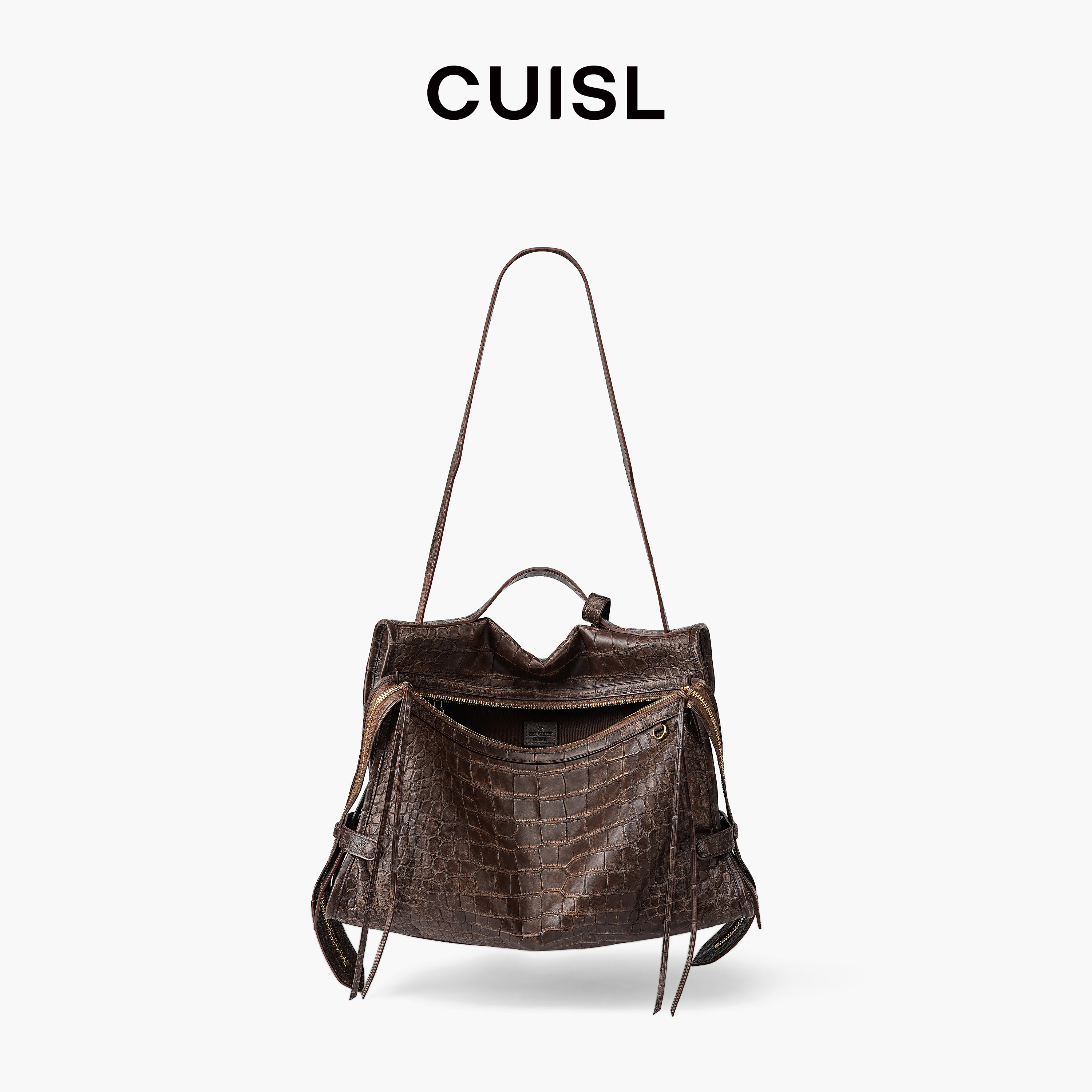 CUISL崔氏/微笑笑脸定制大号斜挎包美洲鳄鱼定制拉链包包女,箱包皮具/热销女包/男包,马鞍包,淘宝优惠券,粉丝福利购,淘宝优惠卷