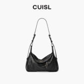 CUISL崔氏 新款 机车吐司腋下包定制通勤包极简女包高级质感鸵鸟皮