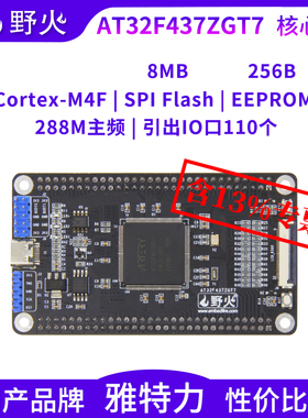 野火AT32F437ZGT7核心板 最小系统板 M4F核288MHz 国产品牌雅特力