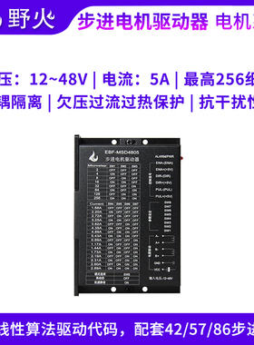 野火BH-MSD4805 2相步进电机驱动器128细分 配套42 57 86步进电机