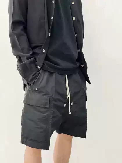 Ro Style 24Ss Cargo Bela Fk Nylon Material Multi-Pocket Workwear Shorts Loose Wide-Leg Shorts
