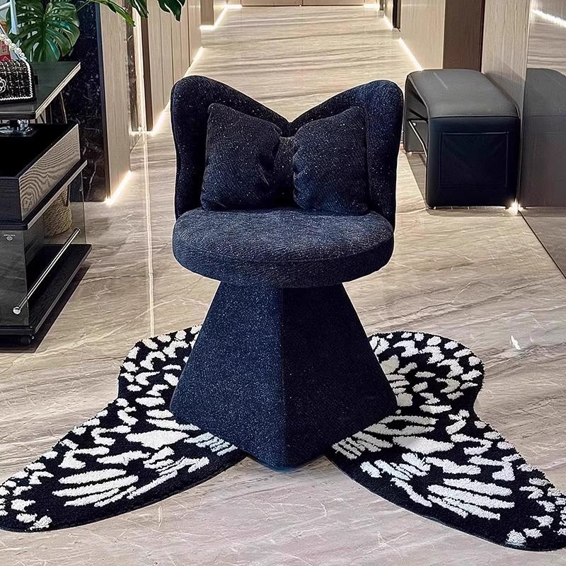 设计师高级感蝴蝶椅可旋转化妆椅法式化妆台椅子轻奢靠背凳子餐椅