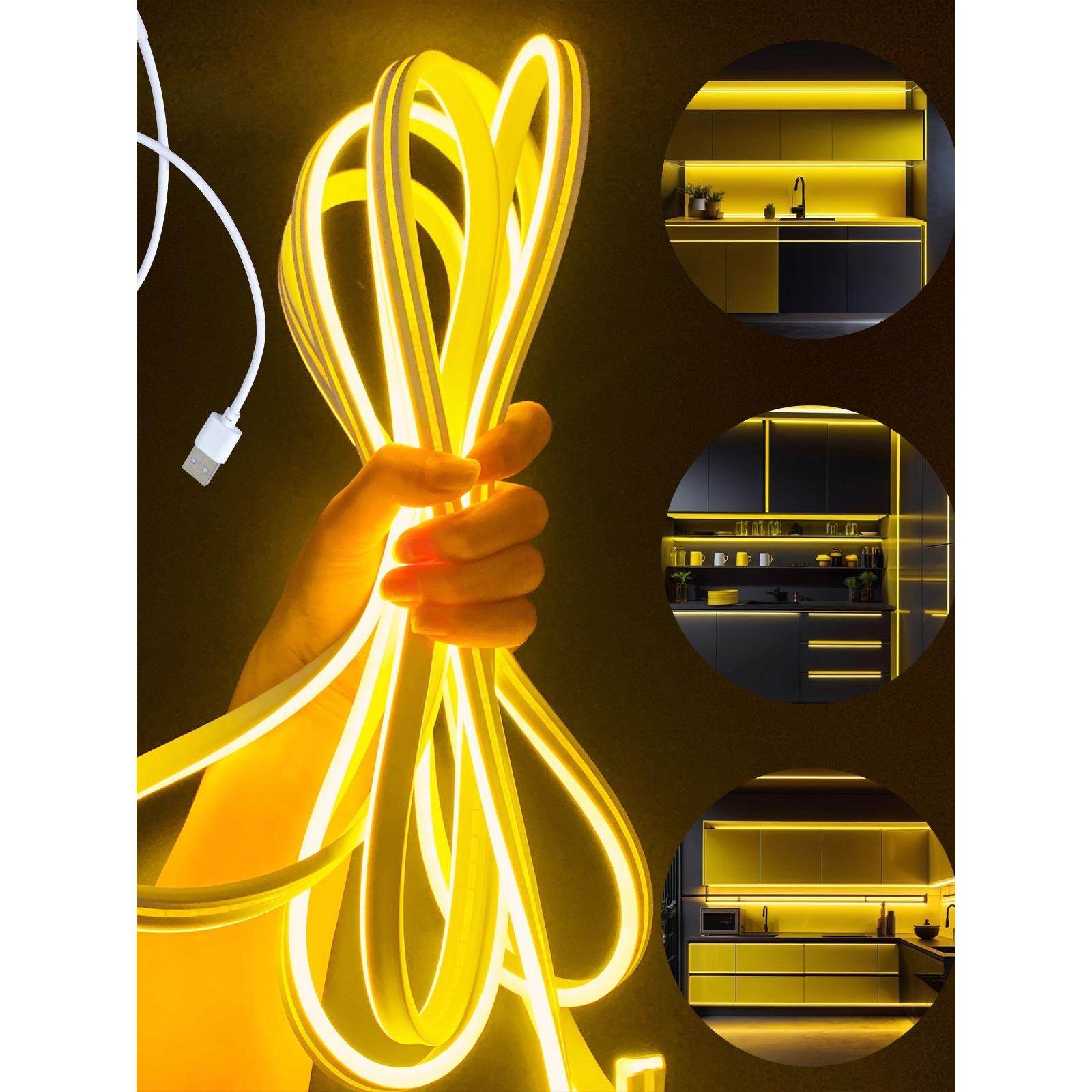 USB灯带开关霓虹灯5V房间装饰造型氛围软灯条防水人体感应LED灯带