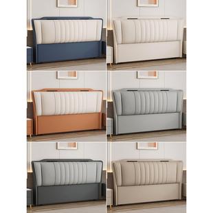 2025新款床头板软包简约现代真皮高级感靠背板主卧落地床头单独买