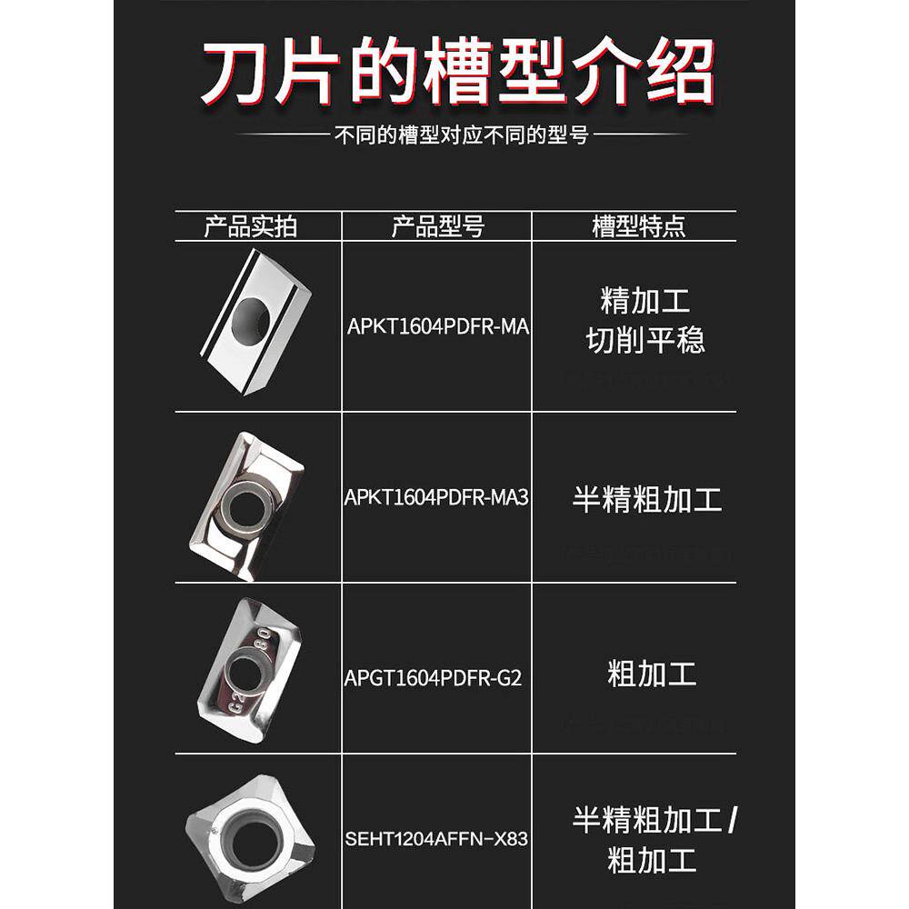 高光泽铝刀片1604 Cnc硬质合金Apkt1135铝铣削刀片Pcd R0.8刀片