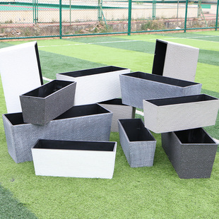 北欧简约长方形特大号加厚塑料花盆彷真植物造景隔断绿植盆景花槽