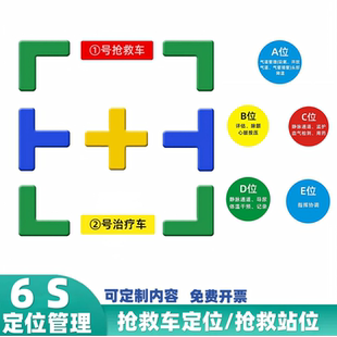 思蜀邦护抢救车6s管理定位贴医院定制标识推车定置定位可定制内容