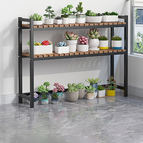 阳台窗花架铁艺防腐木