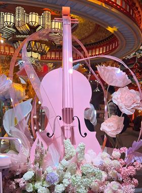 新款户外美陈道具提琴摆件