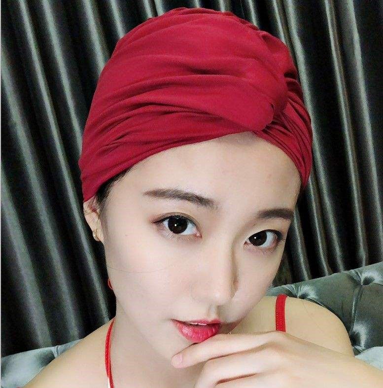 泳帽女显脸小可爱大号日系布韩国潮款好看的泳帽女防水不勒头布料