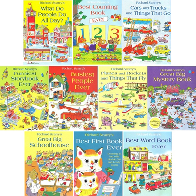 【预售Q】理查德斯凯瑞 金色童书 10册 Richard Scarry Collection 英文原版 进口绘本 what do people do all day 上海香港三联