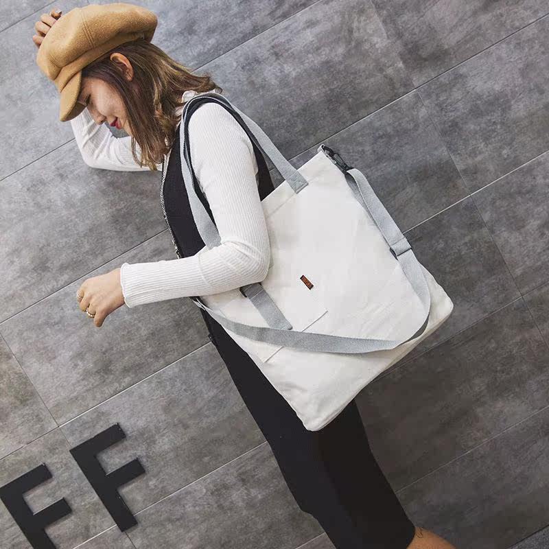 帆布手提袋女2019新款潮学生上课单肩斜挎包韩国简约大容量电脑包|ruв категории Сумки, Г - жа сумки - от Buy2taobao.com для оказания профессиональной услуги покупки агента Taobao