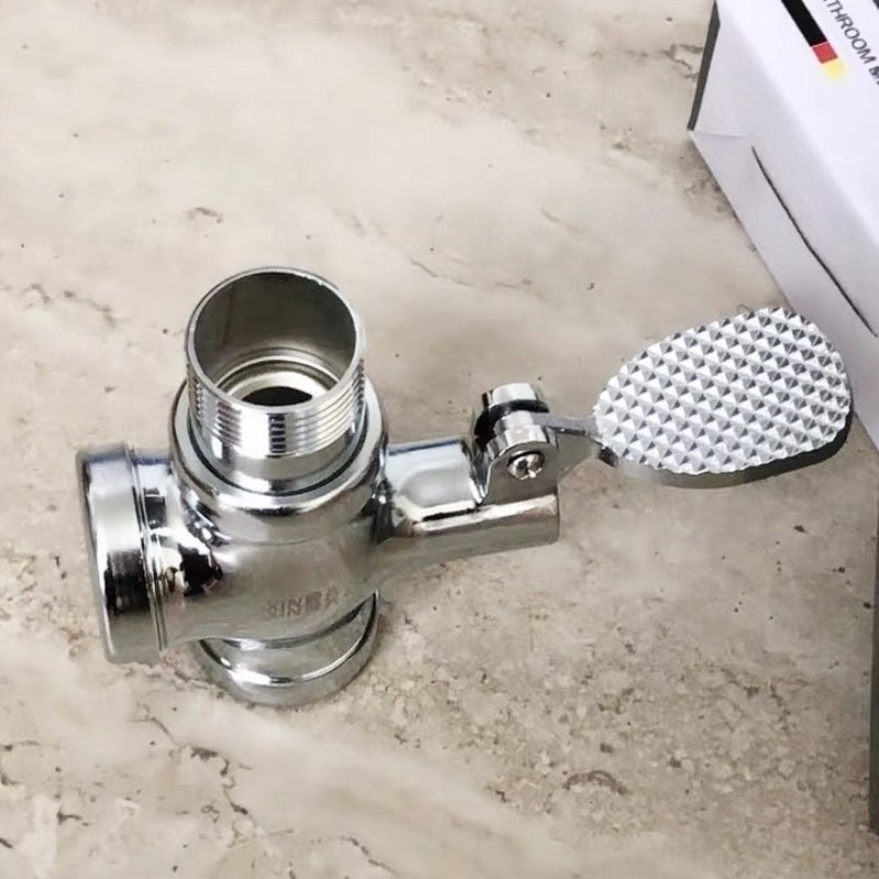 便池卫生间蹲便器脚踩阀脚踩式厕所脚踏式全铜体延时阀门冲水阀