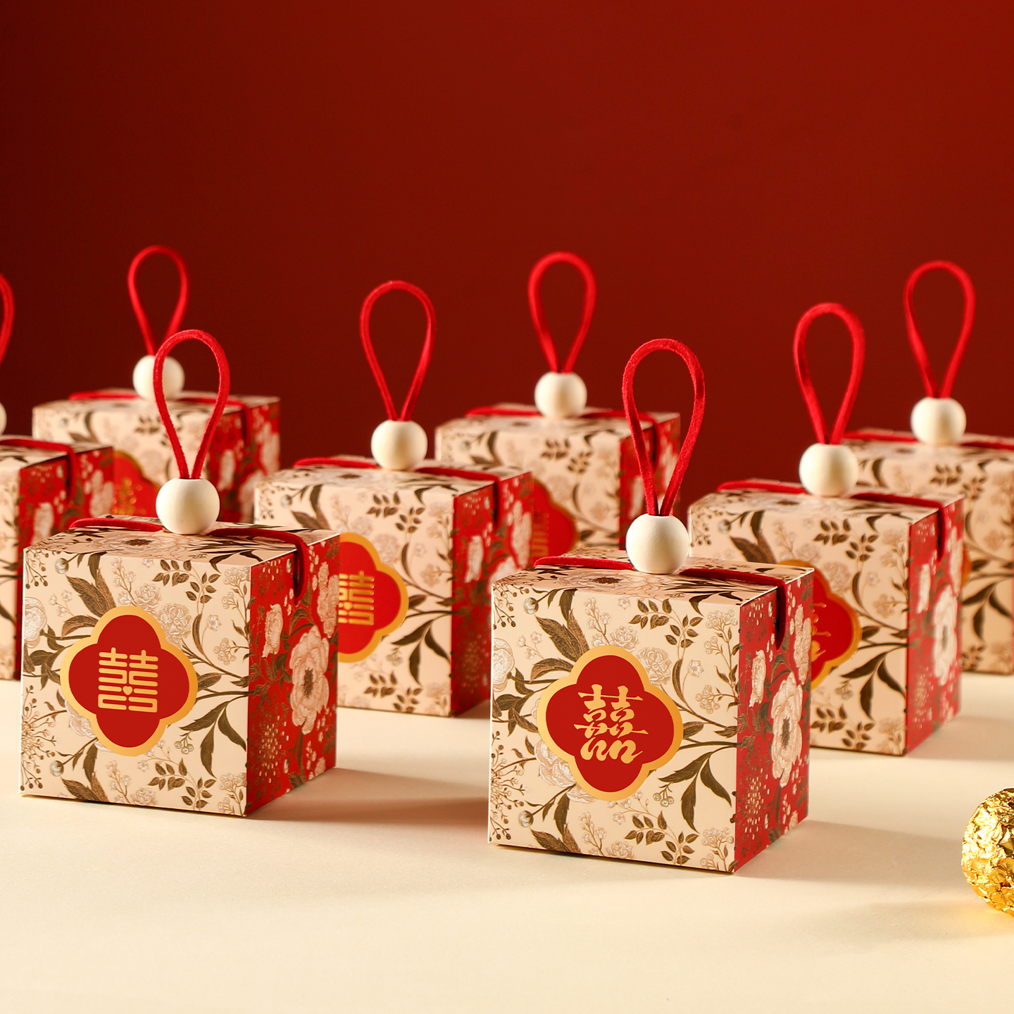 2025结婚喜糖盒子婚礼手提糖果盒包装盒糖果袋空盒中式高级小众