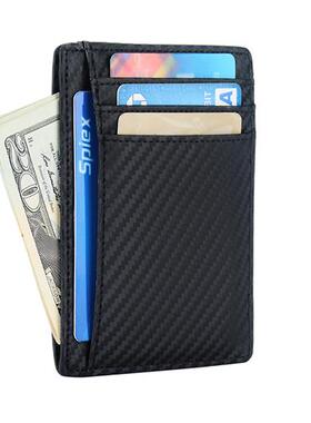 Slim RFID Blocking Leather Wallet Credit ID Card Holder Purs