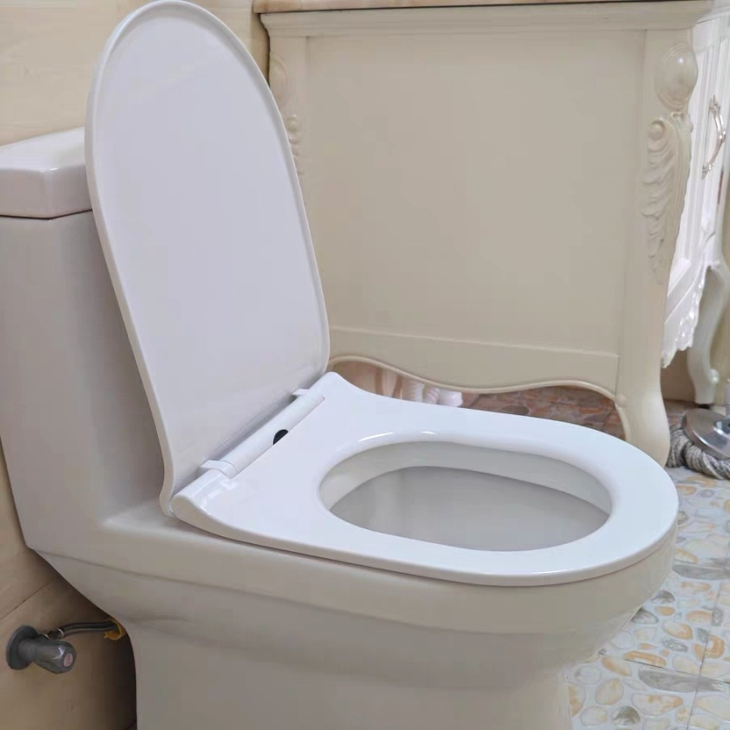 配件U型V型O型马桶盖板盖子座便盖一键快拆家用超薄上装马桶圈