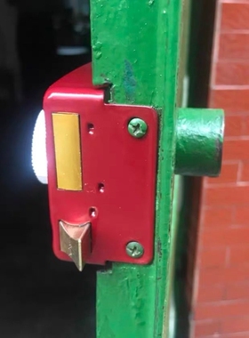 家用101型铁门锁方舌通用防盗锁红色纯铜房门锁暗锁双舌锁具木门