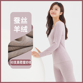 青岛圣歌服装 有限公司加工定制秋冬女士德绒保暖套装 羊绒蚕丝德绒