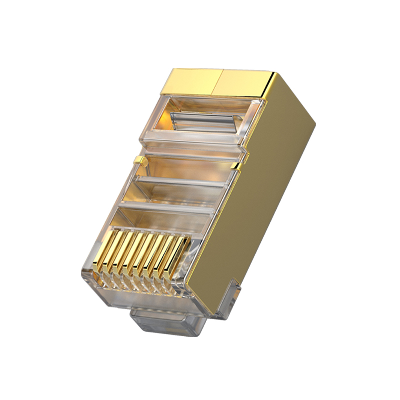 优越者水晶头六6类千兆超q五百兆cat6e屏蔽rj45电脑网线网络对接