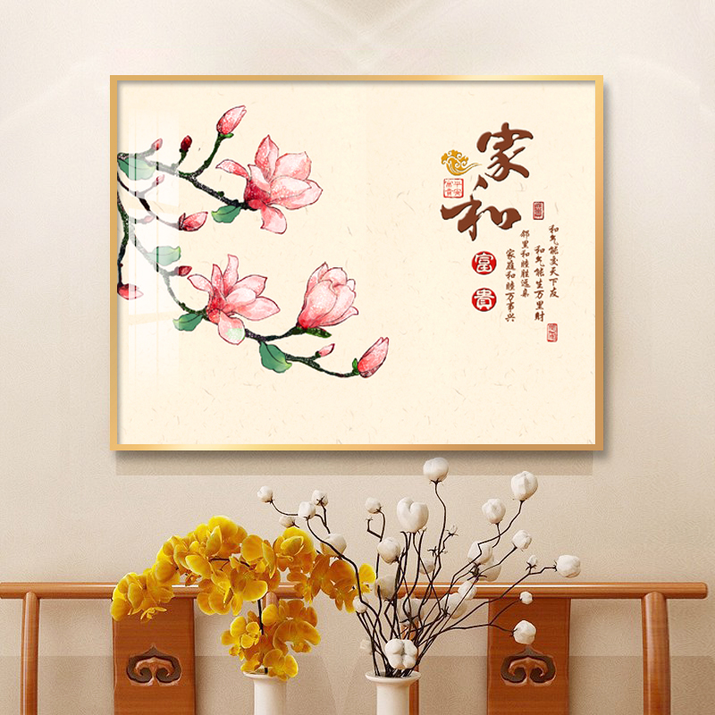 家和万事兴电表箱装饰画新中式免打孔配电箱电源总开关.遮挡盒挂