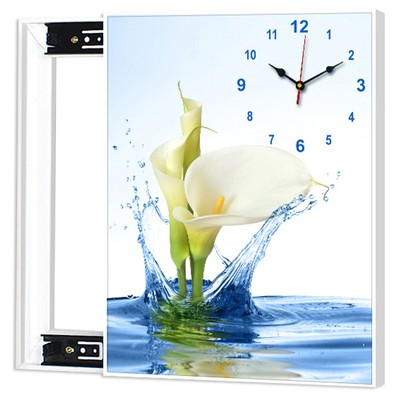 现代客厅电表f箱装饰画钟表简约餐厅竖版开关盒子配电箱遮挡盒壁