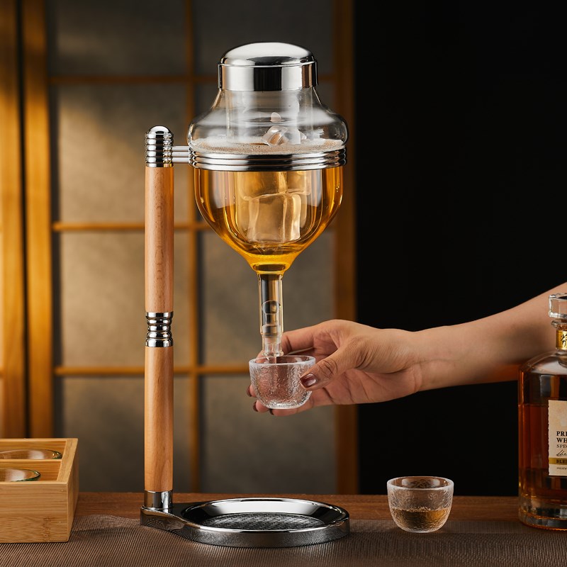 红酒冰酒器红h酒杯子套装醒酒器分酒器日式顶针冰酒器轻奢高档家