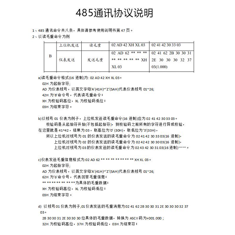 电子秤带485接口RS232串口4-20mA工业PLC称重mRodbus通讯地磅秤