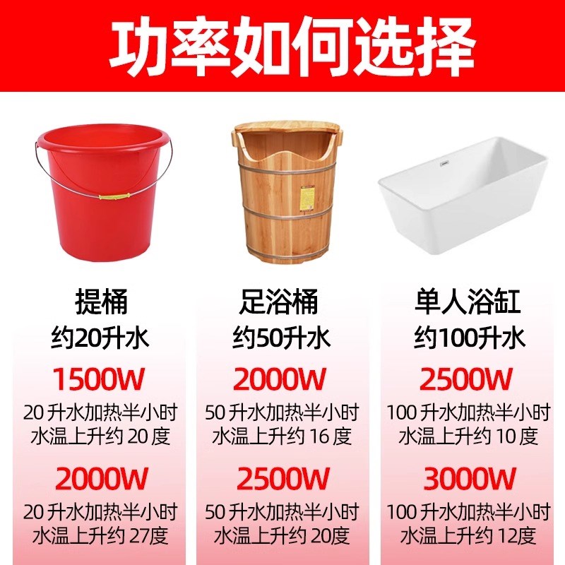 大功率烧水加热棒m防烫温控热得快电热棒管大功率家用浴缸泡澡木